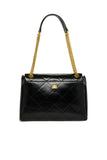 Milan Midi Shoulder Bag (Black Leather)