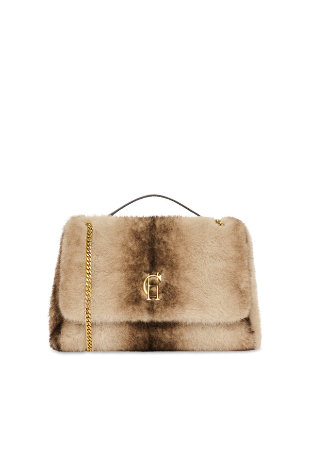 Milan Shoulder Bag (Mink Faux Fur)