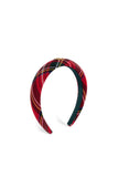 Narrow Headband (Red Tartan)