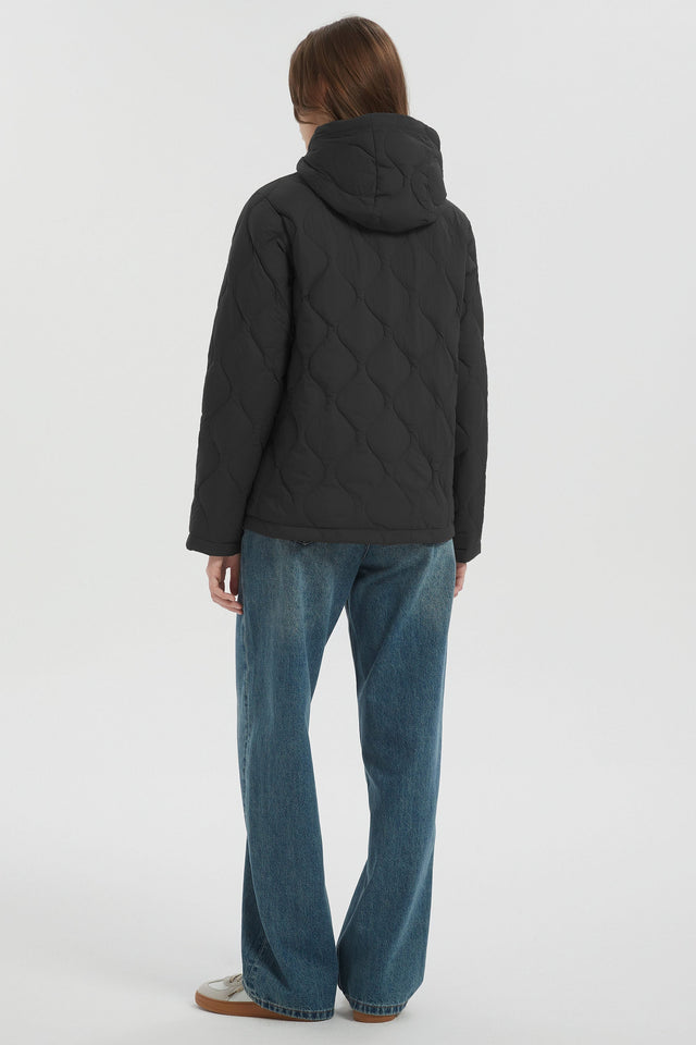 Quilted Down Jacket Lightweight Hooded