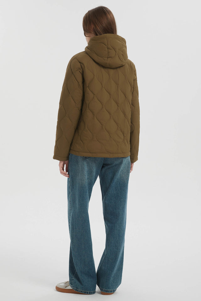 Quilted Down Jacket Lightweight Hooded