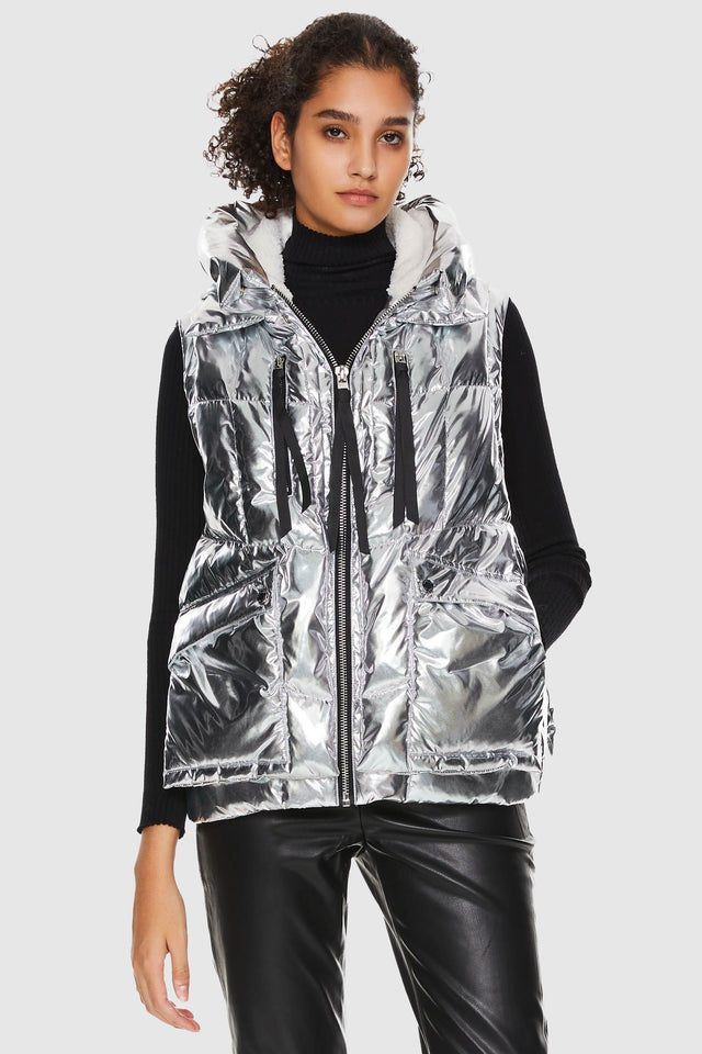 092 Universe® Cropped Chrome Down Vest