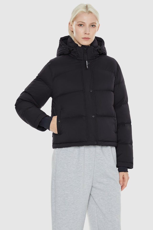 Aurora Cropped Thermal Down Puffer Jacket