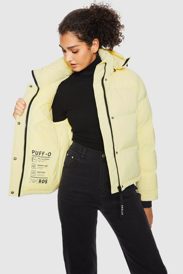 Aurora Cropped Thermal Down Puffer Jacket