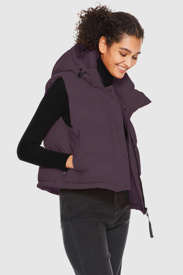 Aurora Hooded Down Puffer Vest