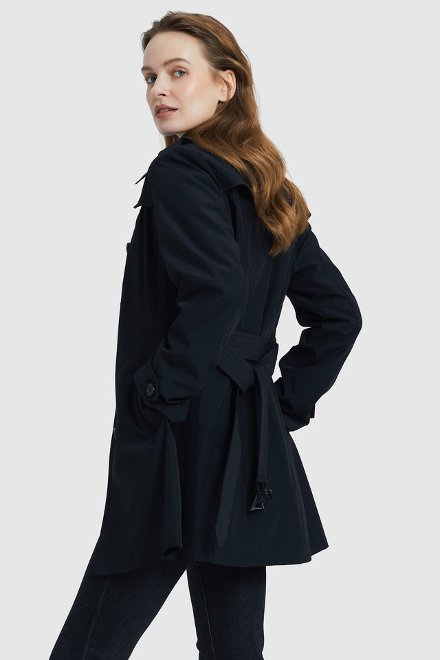 Classic Windproof Belted Hudson Trench
