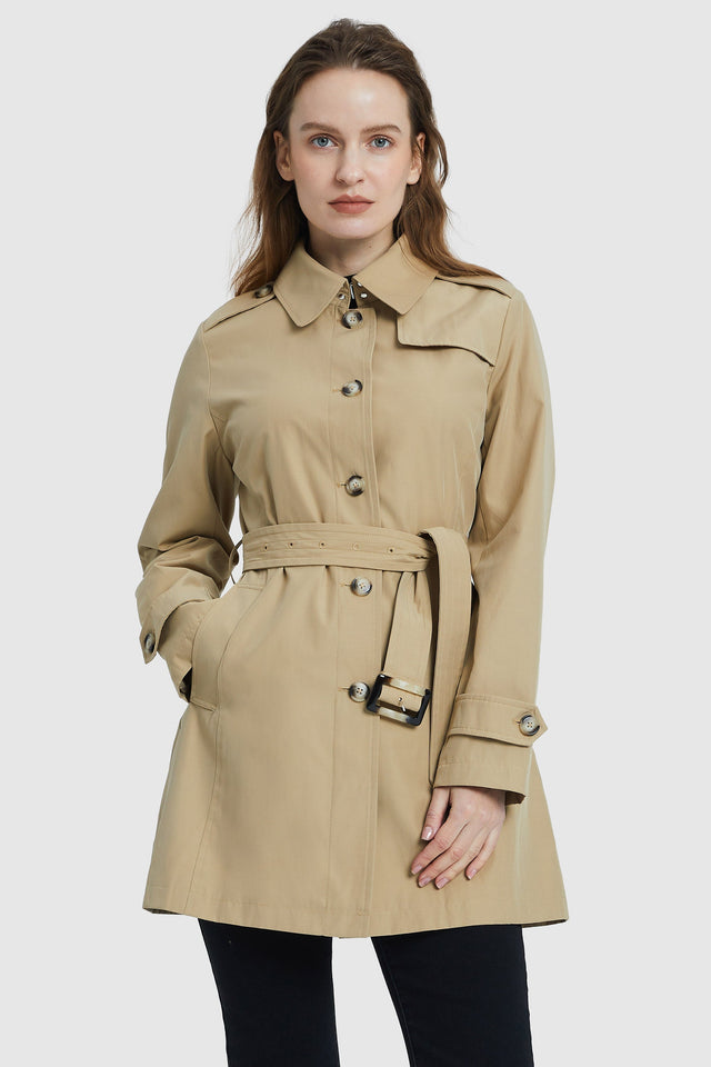 Classic Windproof Belted Hudson Trench