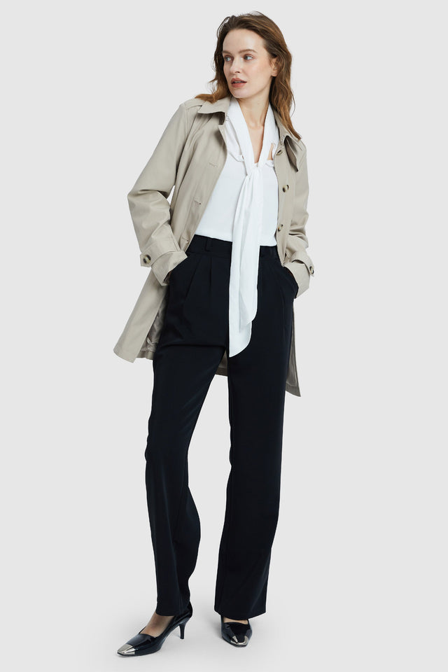 Classic Windproof Belted Hudson Trench