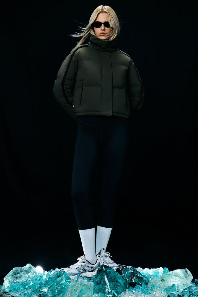 Cropped Quilted Down Puffer Jacket