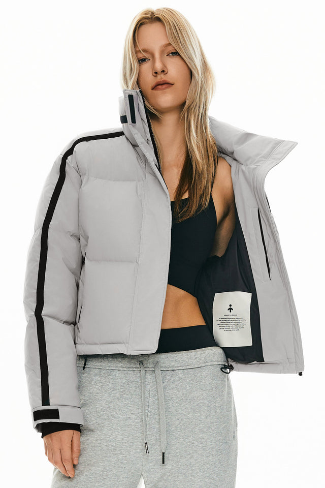Cropped Quilted Down Puffer Jacket