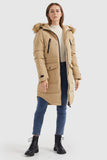 Drawstring Hooded Thickened Down Coat