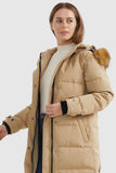 Drawstring Hooded Thickened Puffer Down Coat