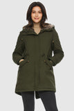 Faux Fur Lined Military Fleece Parka Jacket
