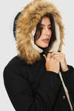 Faux Fur Thickened Hooded Parka Jacket