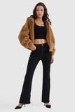 Fleece Cropped Drop Shoulder Coat