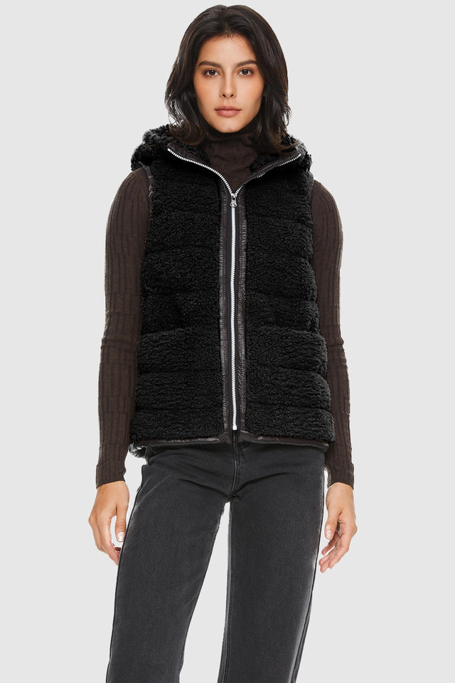 Hooded Fleece Down Vest