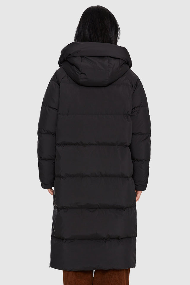 Long Puffer Down Jacket with Hem Slit