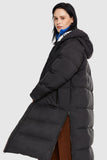 Long Puffer Down Jacket with Hem Slit