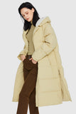 Long Puffer Down Jacket with Hem Slit