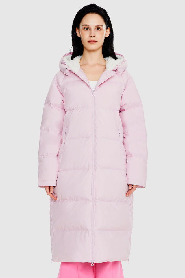 Long Puffer Down Jacket with Hem Slit