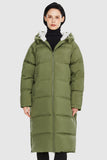 Long Puffer Down Jacket with Hem Slit