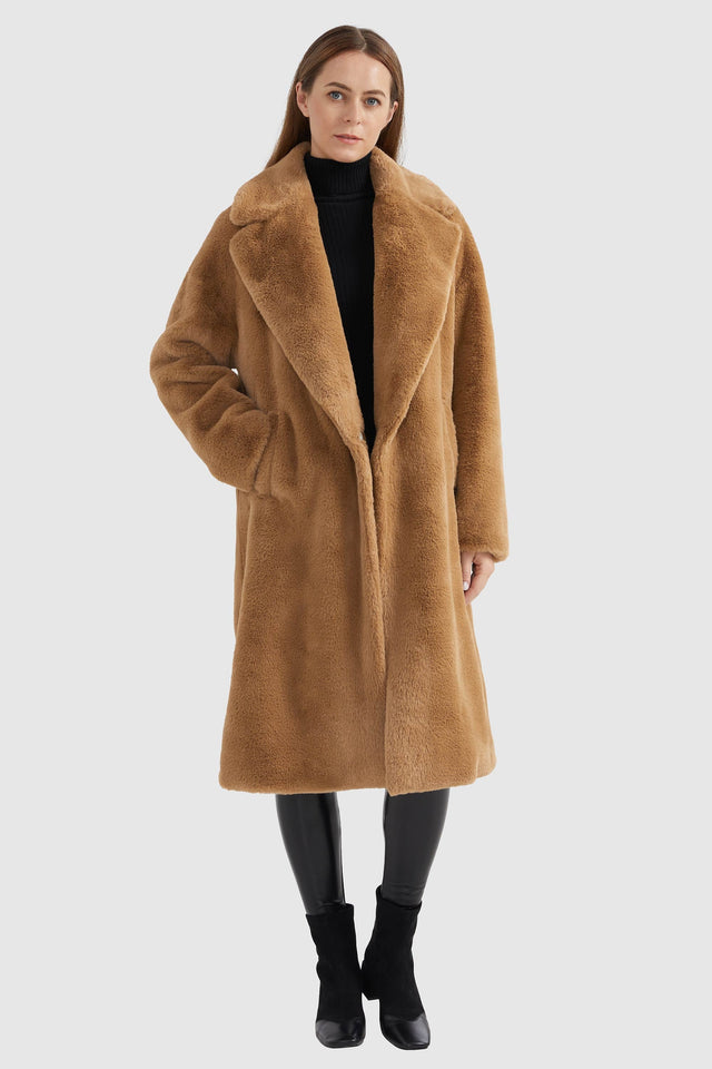 Oversized Long Sherpa Teddy Coat
