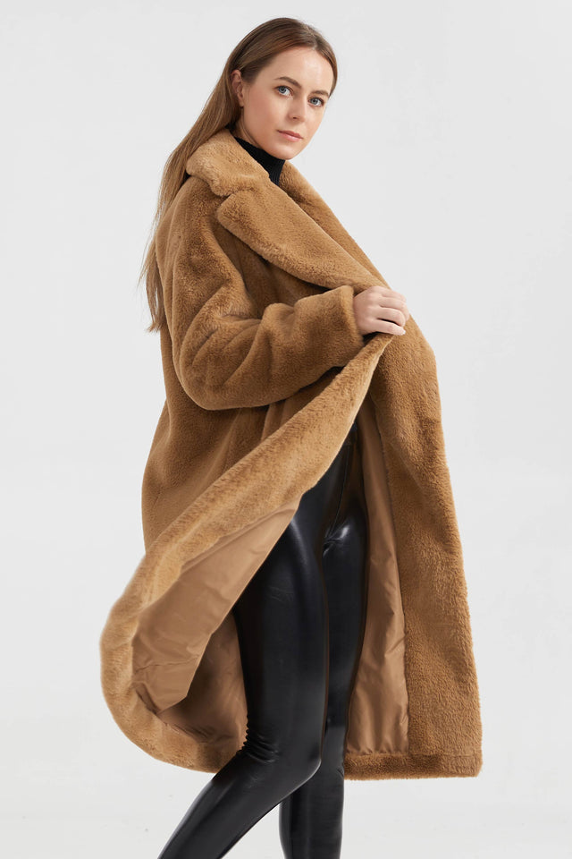 Oversized Long Sherpa Teddy Coat