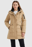 Mid Length Slant Pocket Down Puffer Jacket