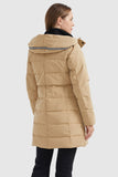 Mid Length Slant Pocket Down Puffer Jacket