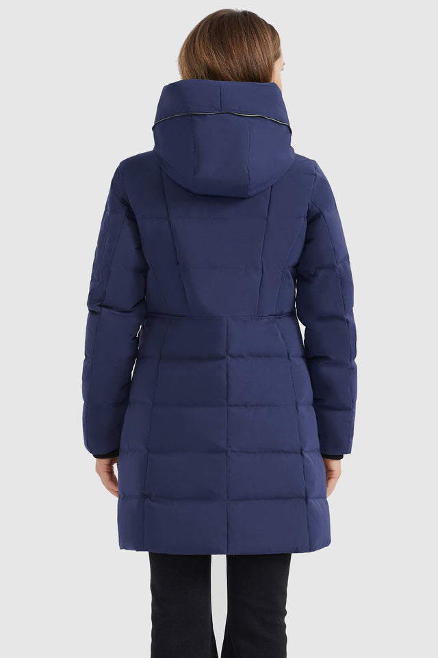 Mid Length Slant Pocket Down Puffer Jacket
