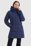 Mid Length Slant Pocket Down Puffer Jacket