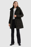 Mid Length Slant Pocket Down Puffer Jacket
