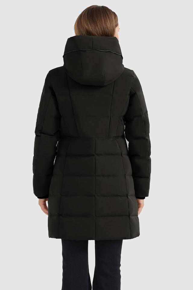 Mid Length Slant Pocket Down Puffer Jacket
