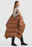 Puffer Long Stylish Winter Down Jacket with Warm Thickened Collar