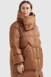 Puffer Long Stylish Winter Down Jacket with Warm Thickened Collar