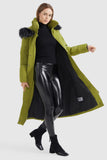 Quilted Hooded Fur Long Down Puffer Coat