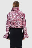 Sequin Fashion Petite Down Jacket with Stand Collar