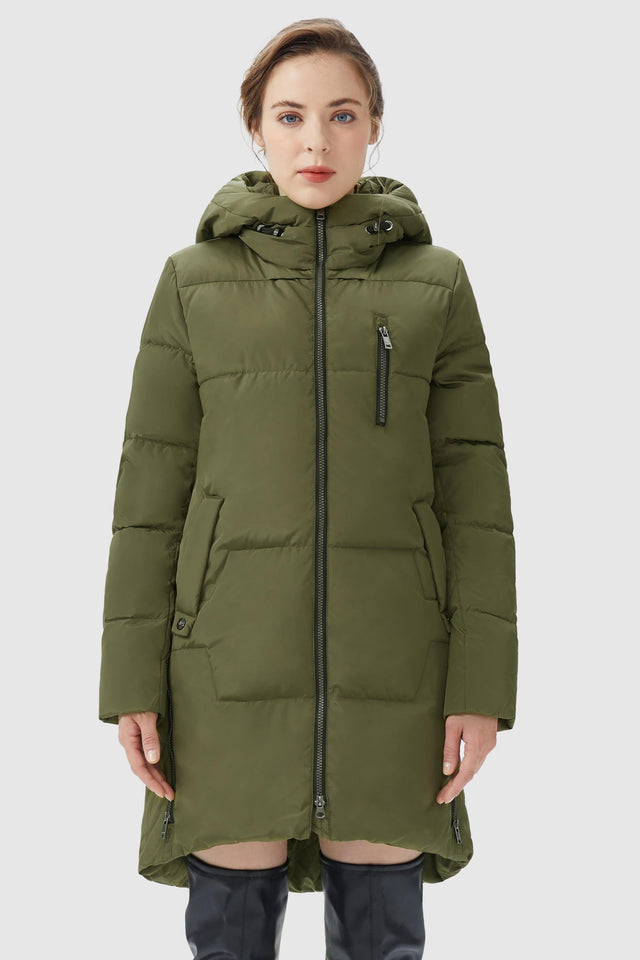 Two-Way Zipper Hooded Down Puffer Jacket