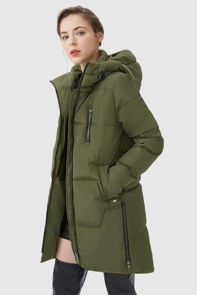 Two-Way Zipper Hooded Down Puffer Jacket