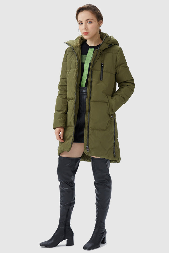 Two-Way Zipper Hooded Down Puffer Jacket