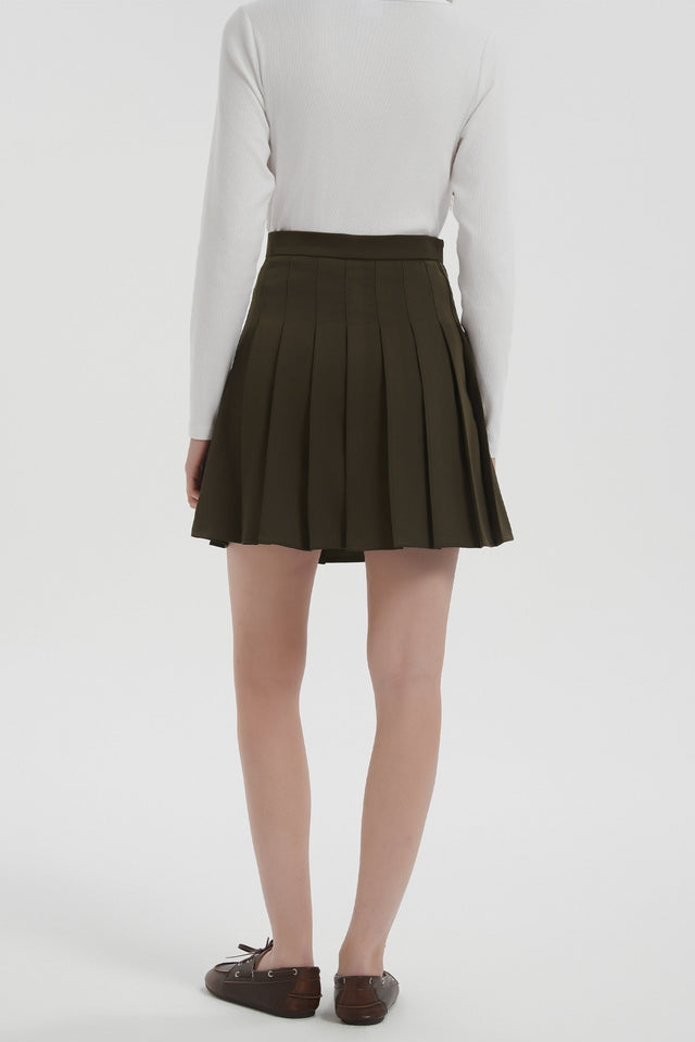 High Waisted Skirts A Line Pleated Skirt