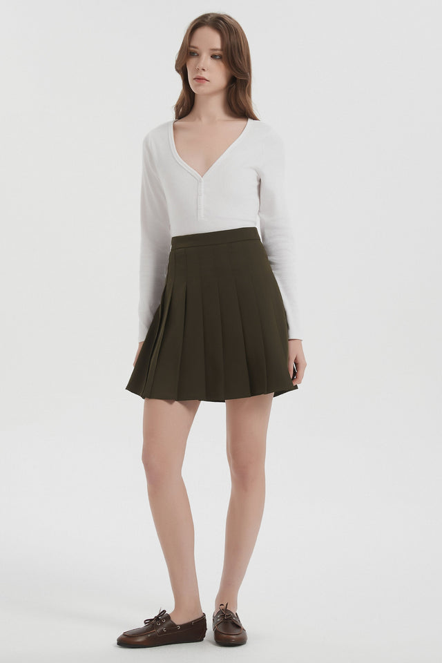 High Waisted Skirts A Line Pleated Skirt