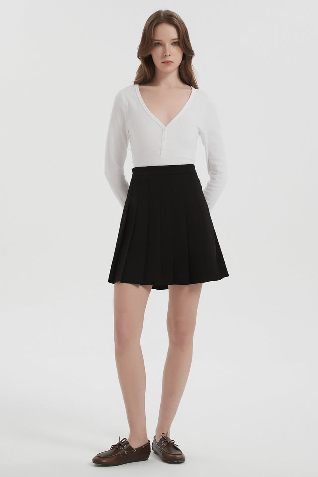 High Waisted Skirts A Line Pleated Skirt