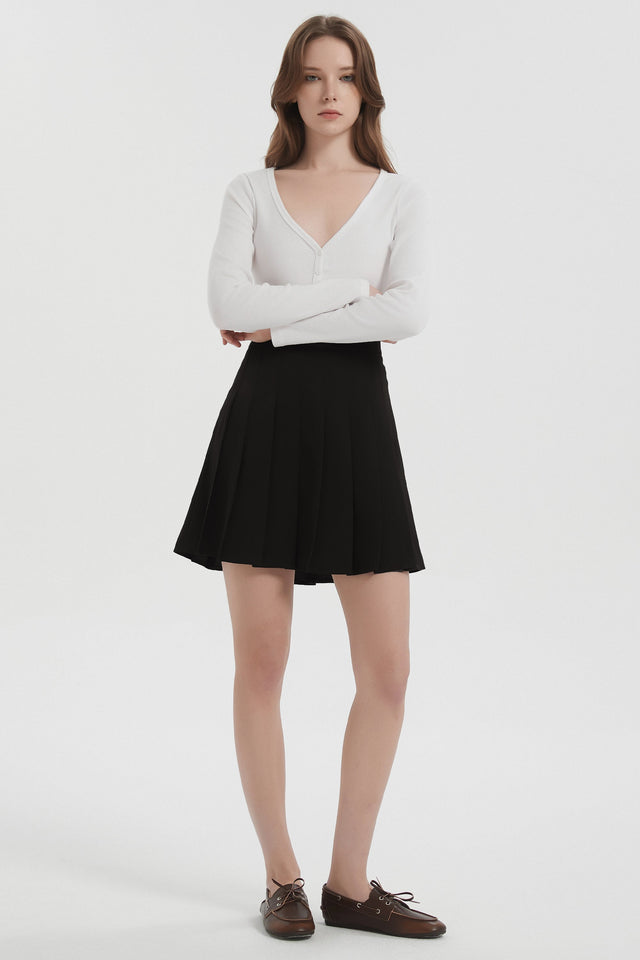 High Waisted Skirts A Line Pleated Skirt