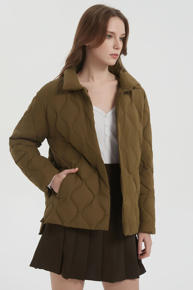 Oversized Down Puffer Jacket Lightweight Quilted