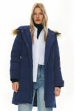 Drawstring Hooded Thickened Puffer Down Coat