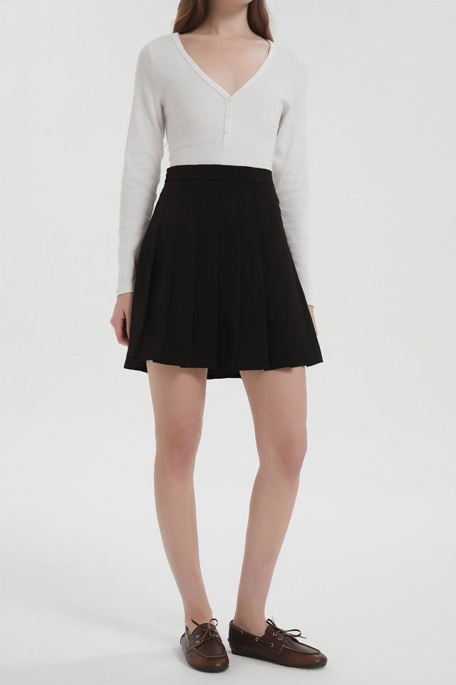 High Waisted Skirts A Line Pleated Skirt