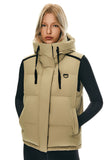 Puffer Down Vest Hooded Cropped Zip Up
