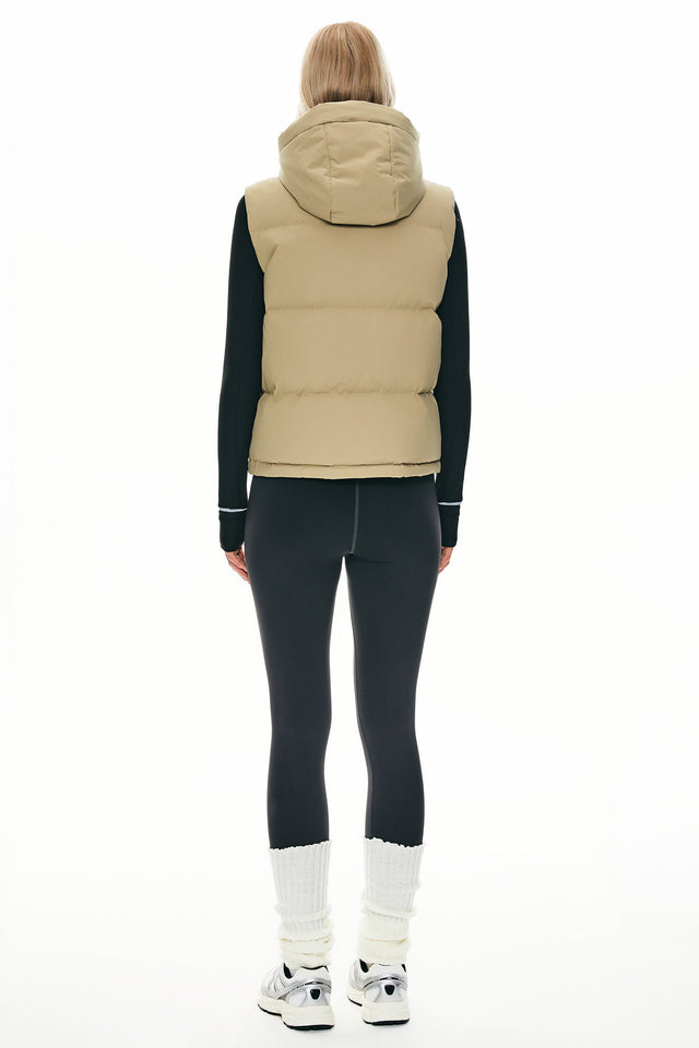 Puffer Down Vest Hooded Cropped Zip Up