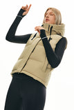 Puffer Down Vest Hooded Cropped Zip Up